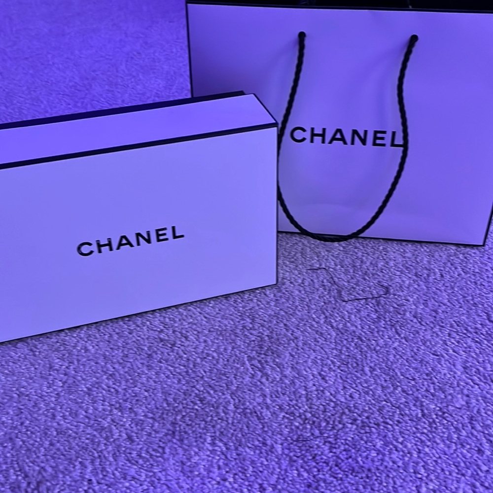 Chanel box and shopping bag